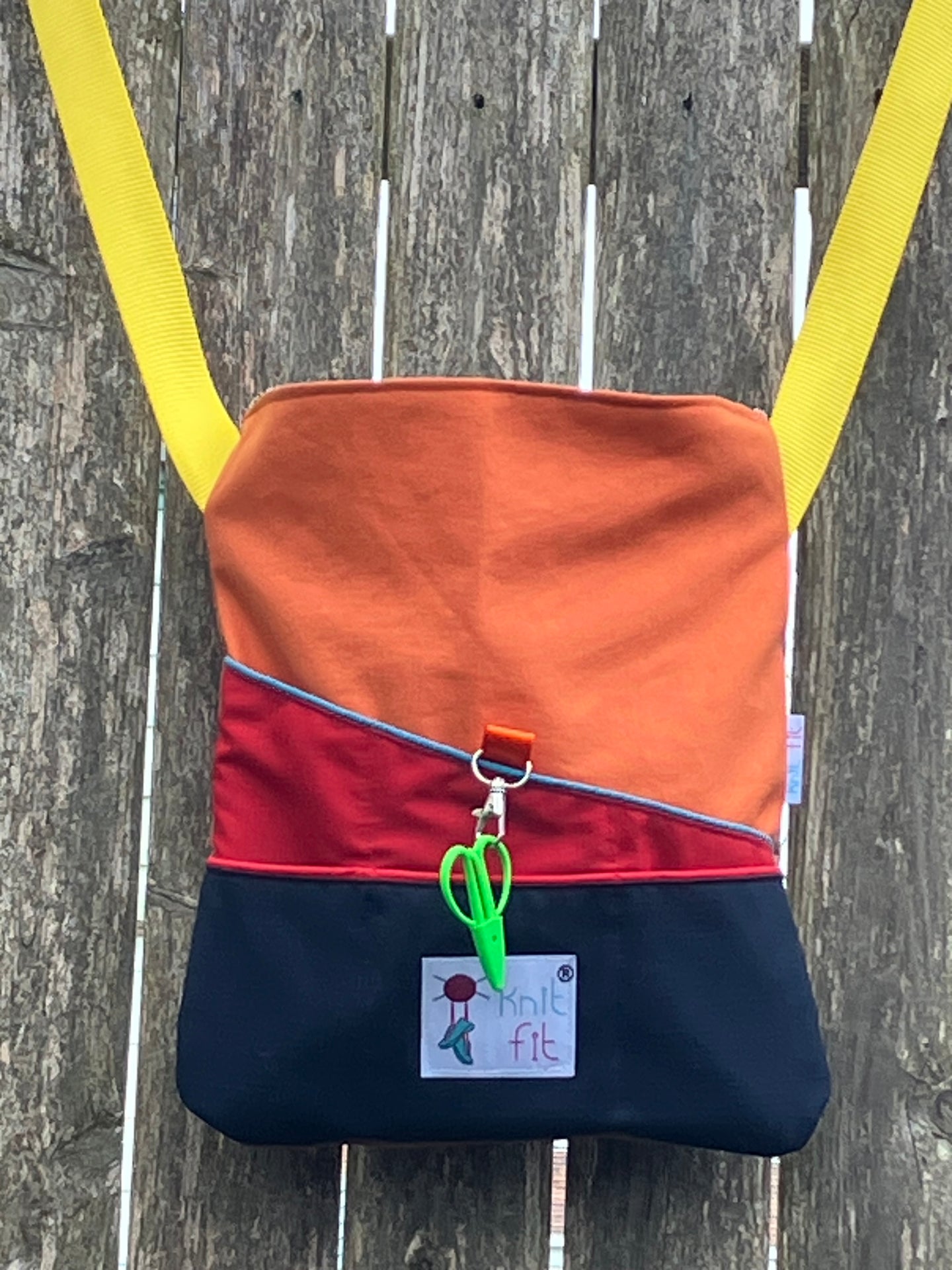 Orange Knit Fit Crossbody Bag