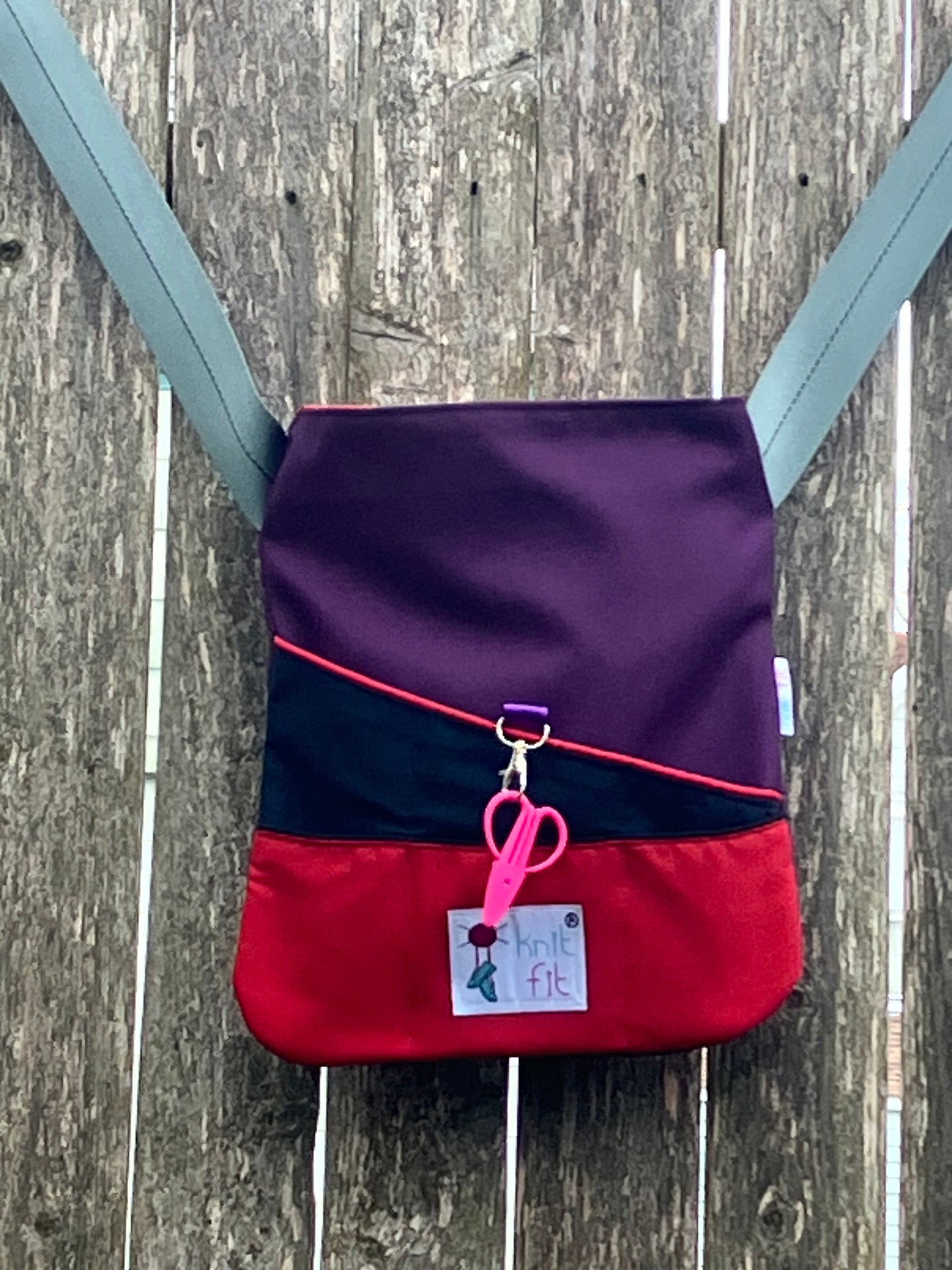 Purple Knit Fit Crossbody Bag